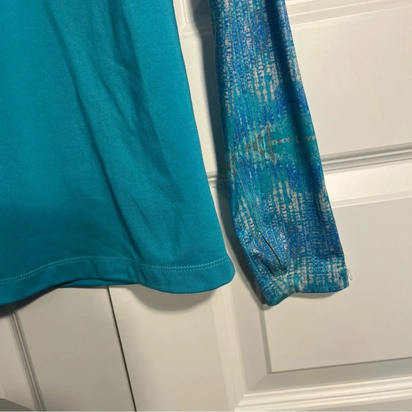 Nike Pro Combat Women's Small Fitted Blue 1/4 Zip Long Sleeve Shirt Therma Fit - Picture 5 of 8